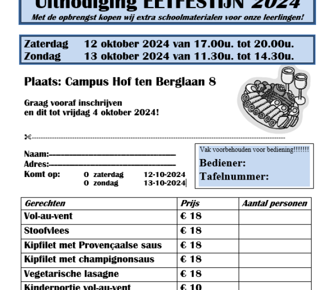 Welkom op ons eetfestijn 2024!